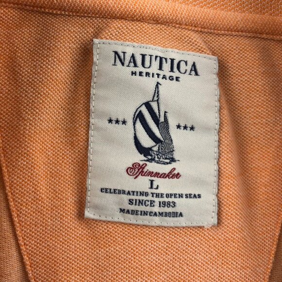 2 Nautica Mens Polo Shirt Large Short Sleeve Colorful Striped Casual Classic - Picture 2 of 16